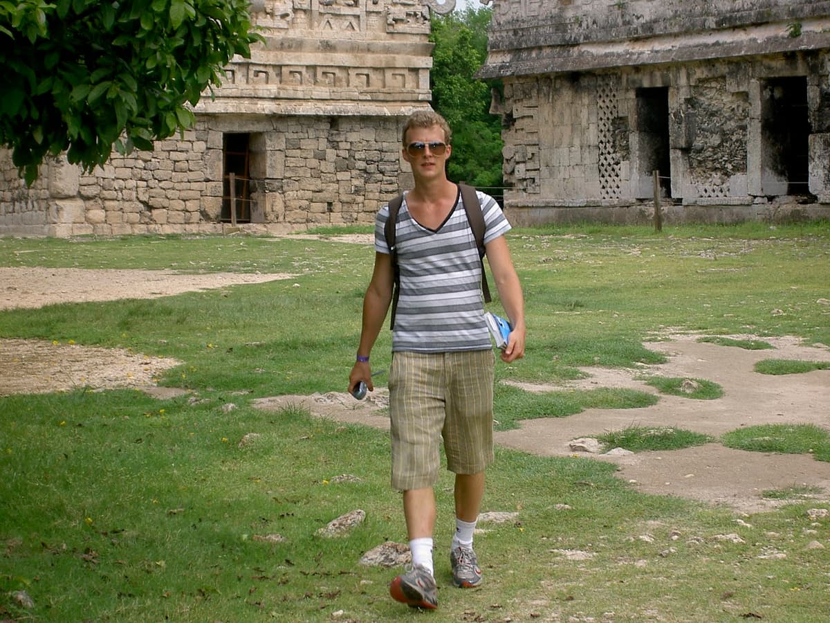 Tom exploring archaeological sites